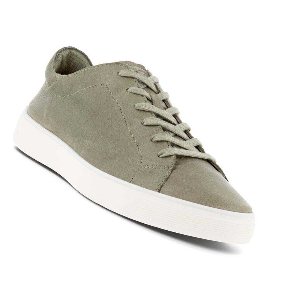 Men's Ecco Street Tray Retro 2.0 Sneakers Olive | USA 665BEX